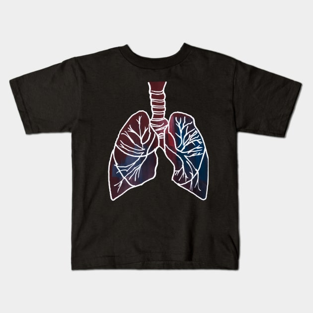 Gouached Lungs Kids T-Shirt by ayemfid